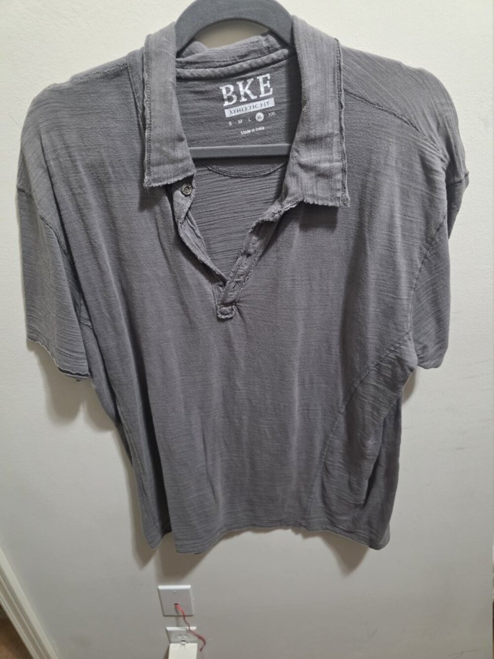 BKE Men's Heathered Charcoal Gray Polo Shirt Size XL